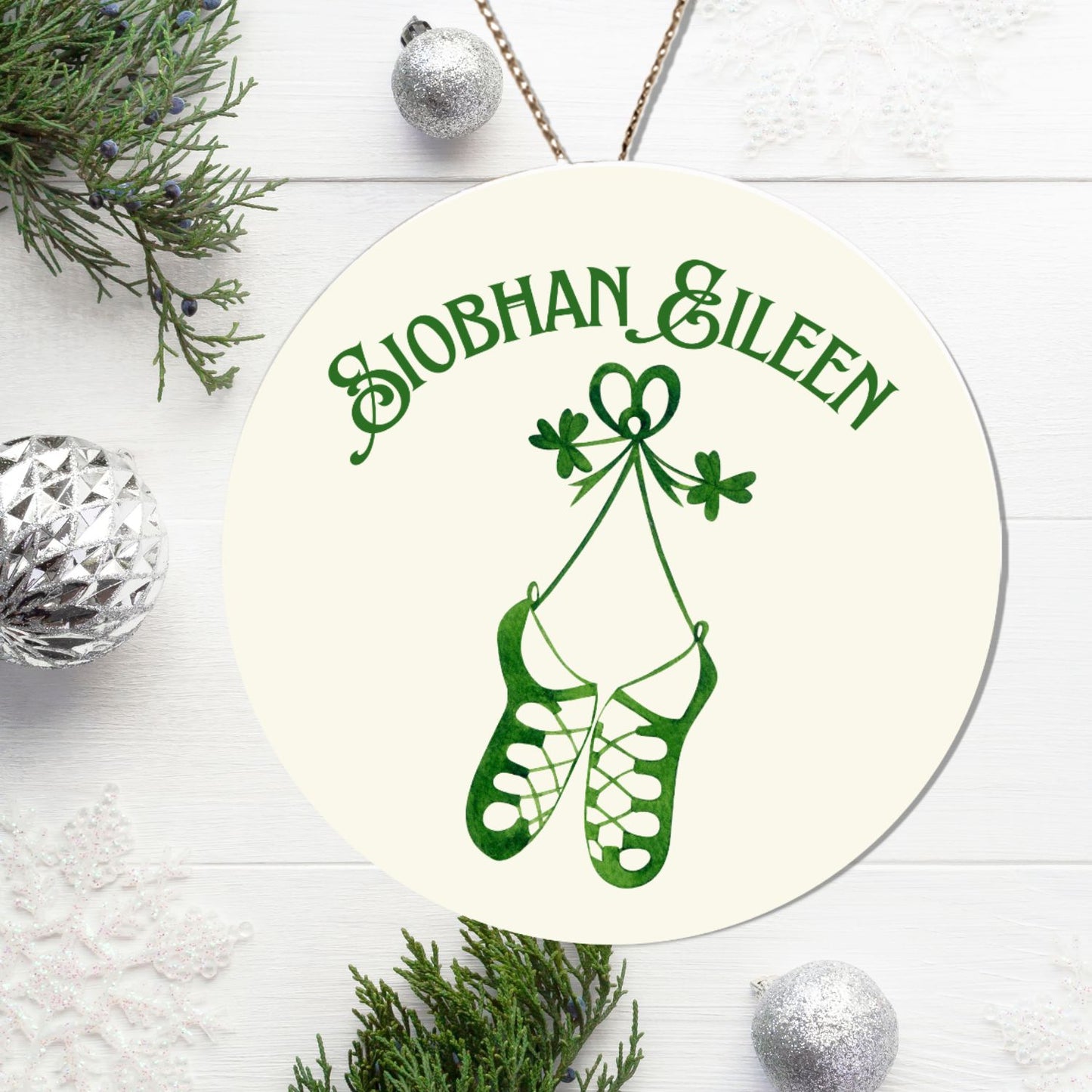 Personalized Irish Dancer Gaelic Christmas Ornament Nollaig Shona Duit Unique Celtic Ceramic Decoration Irish Dancer Custom Gift for Irish Feis Life