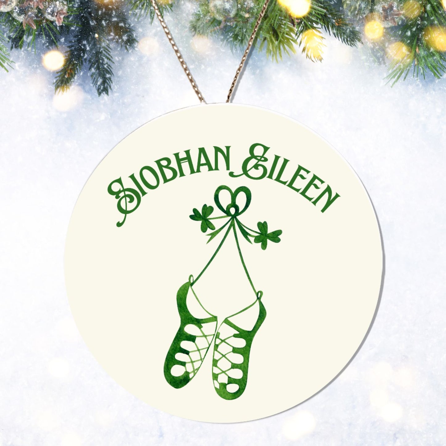 Personalized Irish Dancer Gaelic Christmas Ornament Nollaig Shona Duit Unique Celtic Ceramic Decoration Irish Dancer Custom Gift for Irish Feis Life