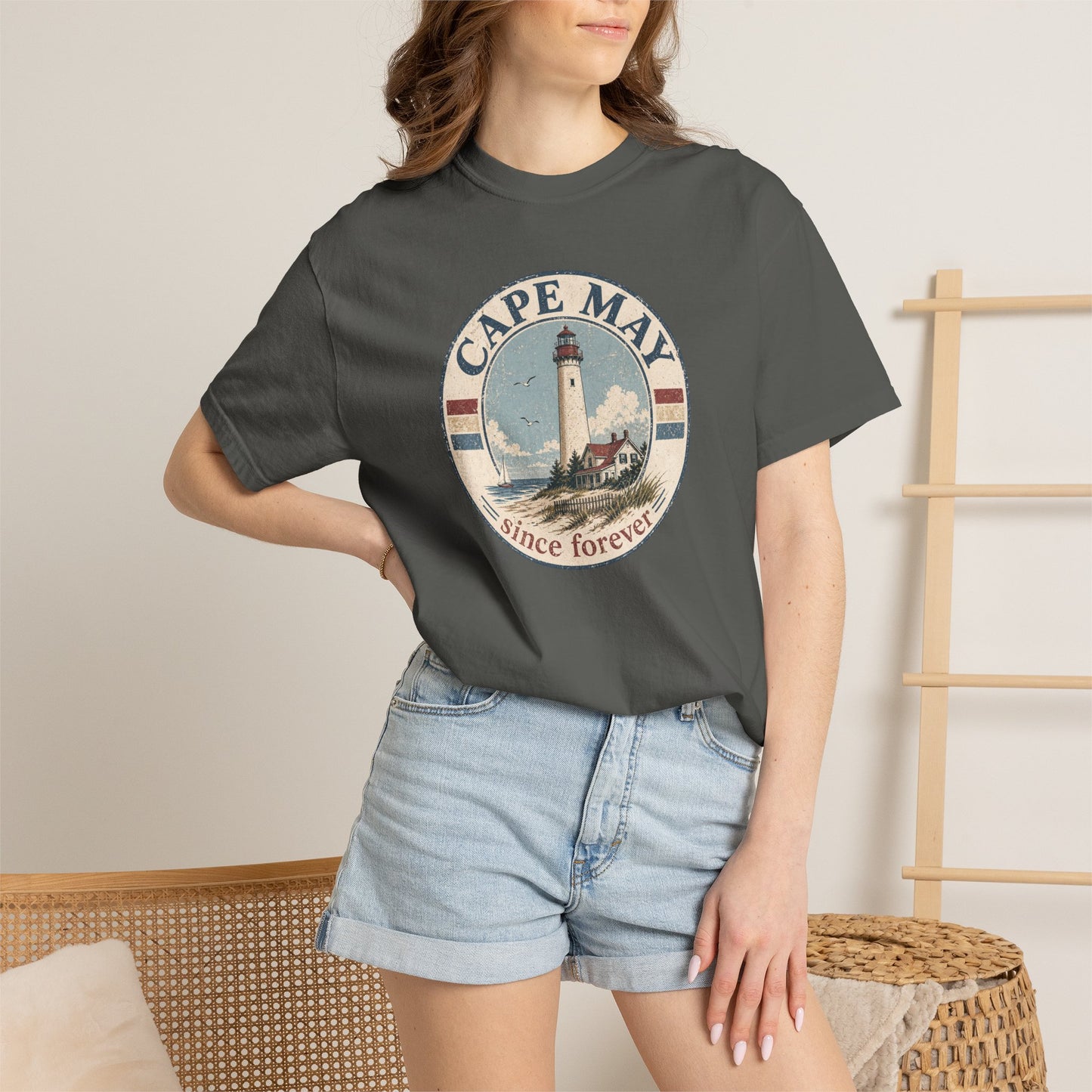 Cape May Lighthouse T-Shirt — Vintage Coastal 'Since Forever' Tee