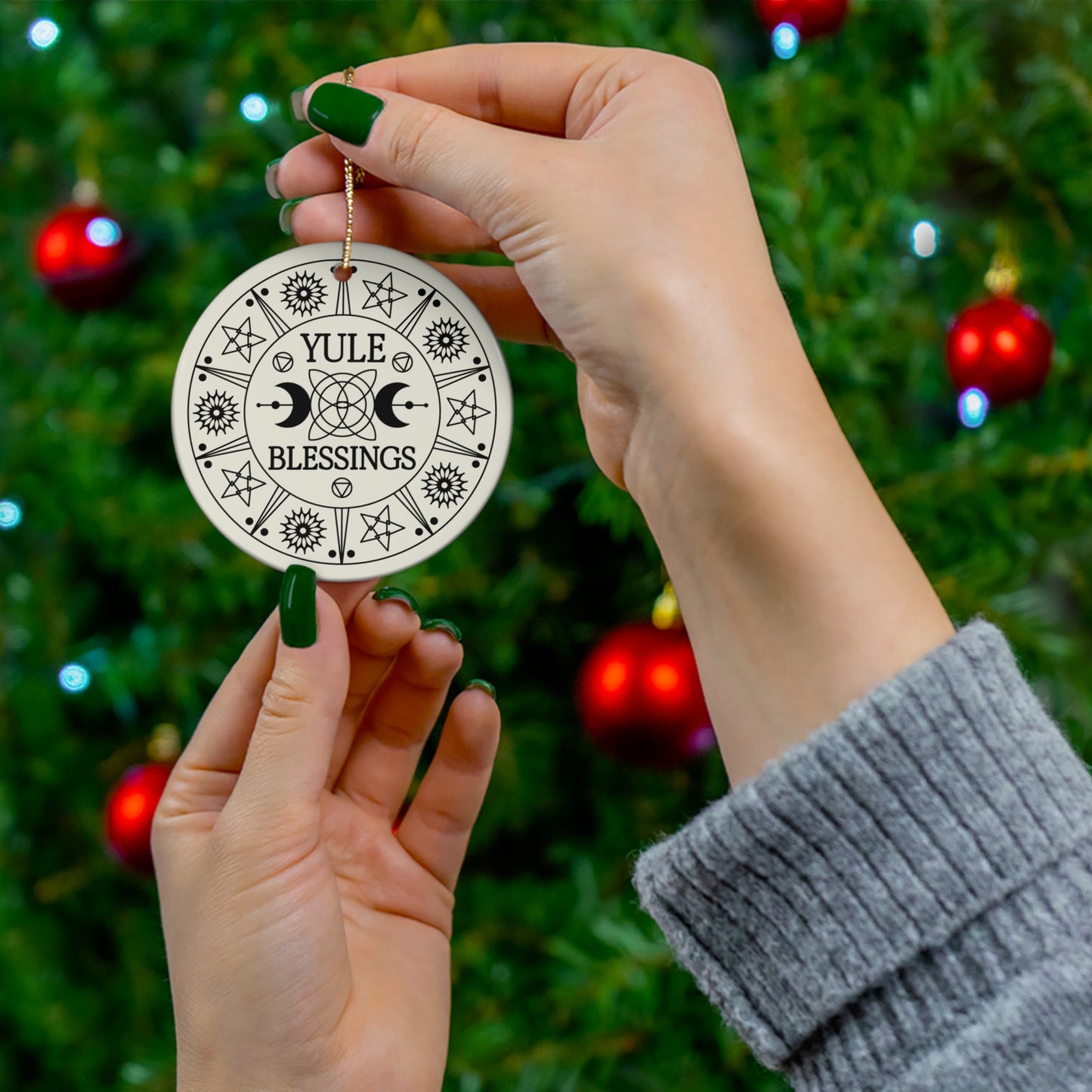Copy of Copy of Yule Gifts Christmas Ornament Winter Solstice Pagan Yule Decor Celtic Art Pagan Mythology Forest Goddess Art Irish Fairy Xmas Tree Ornaments