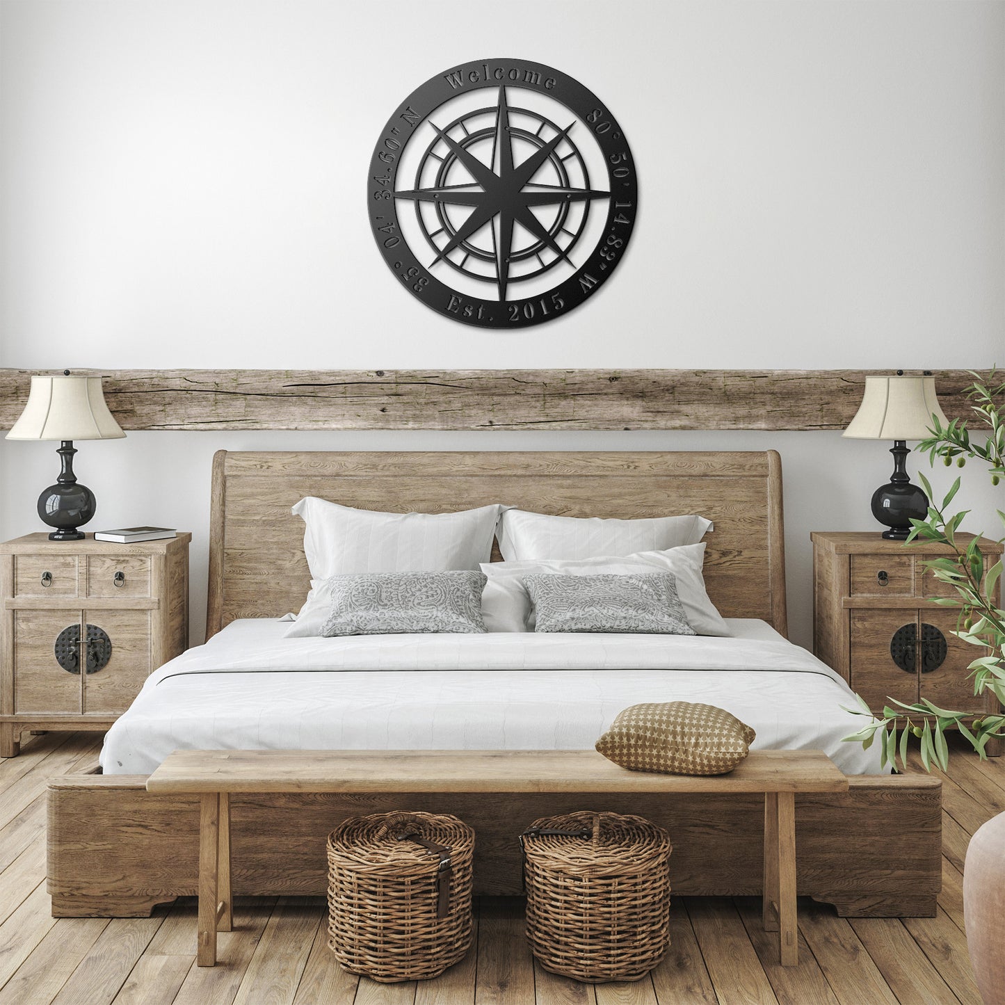 Custom Nautical Compass Metal Sign clickcoastal