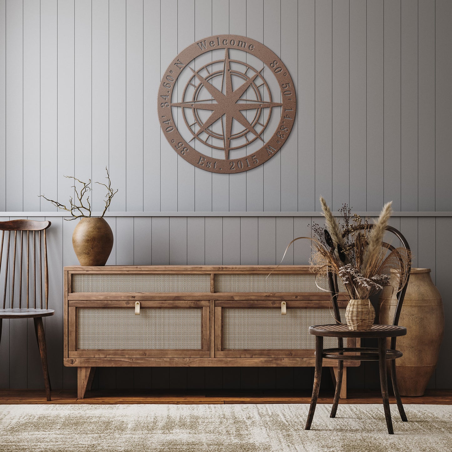 Custom Nautical Compass Metal Sign clickcoastal