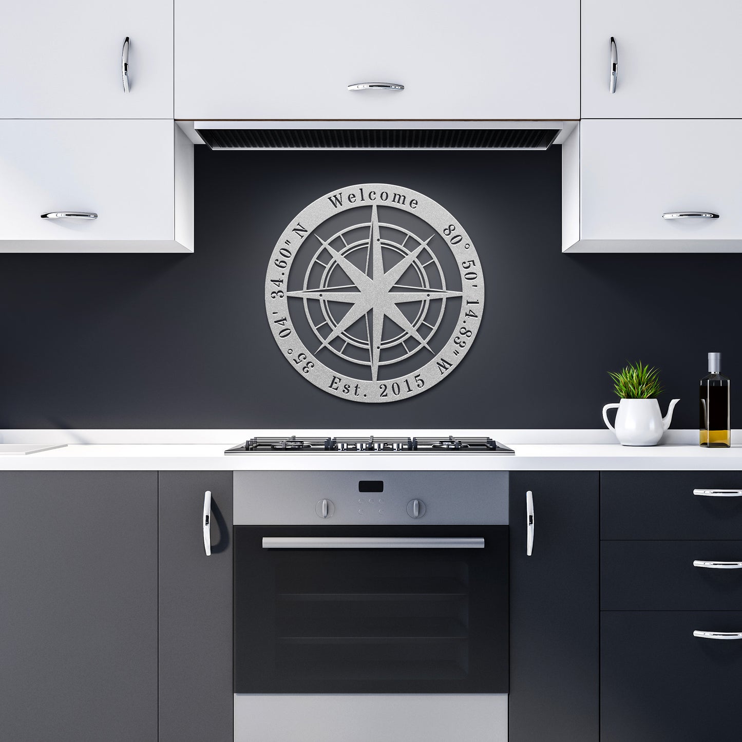 Custom Nautical Compass Metal Sign clickcoastal