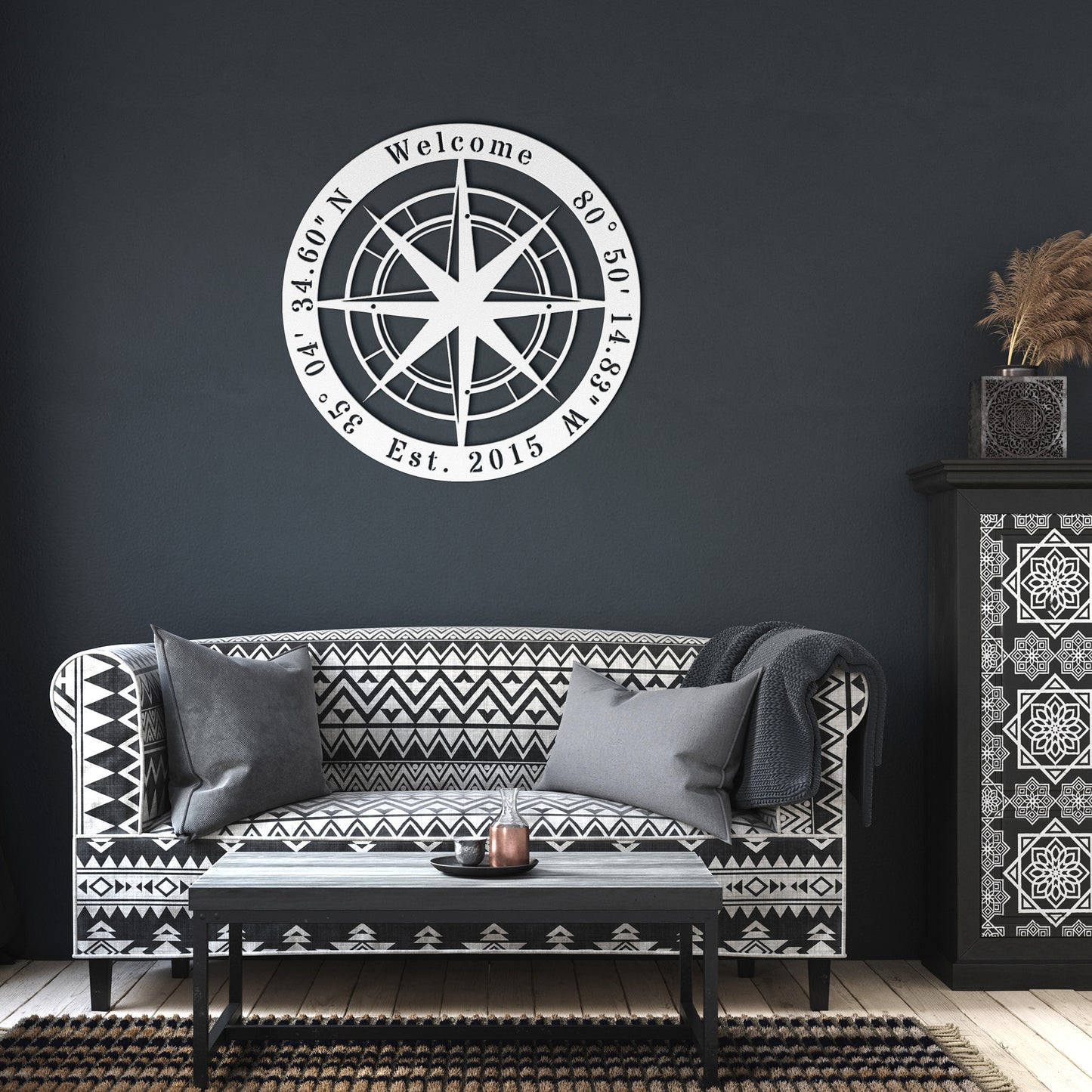 Custom Nautical Compass Metal Sign clickcoastal