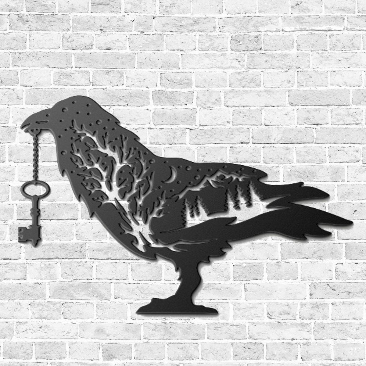 Halloween Metal Sign Raven Metal Art Witchy Aesthetic Porch Sign Halloween Unique Halloween Decorations Goth Design Fall Wall Art