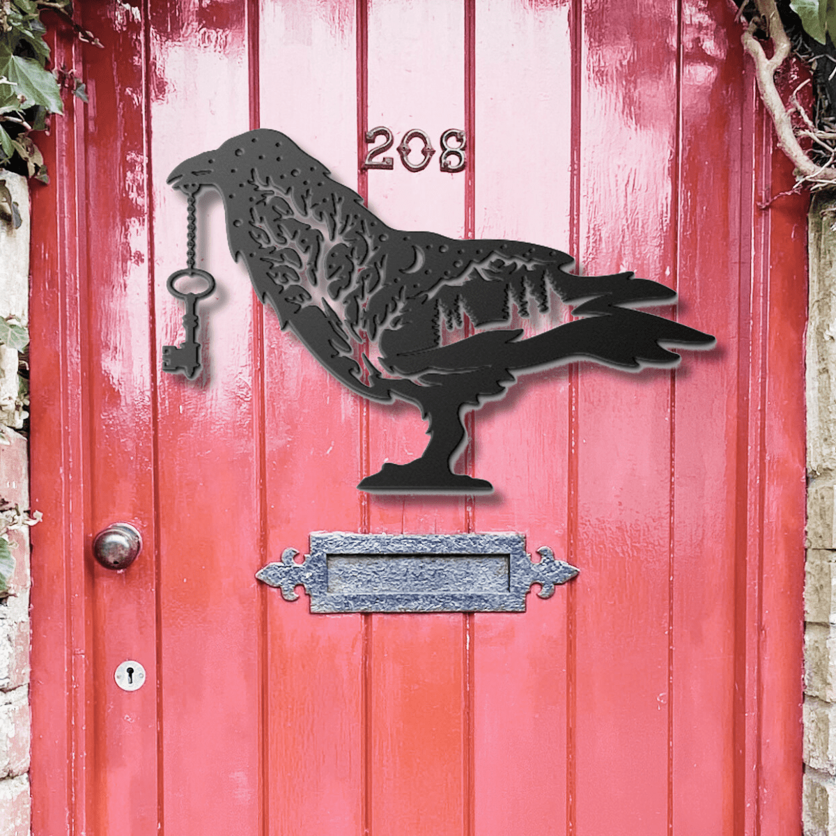 Halloween Metal Sign Raven Metal Art Witchy Aesthetic Porch Sign Halloween Unique Halloween Decorations Goth Design Fall Wall Art