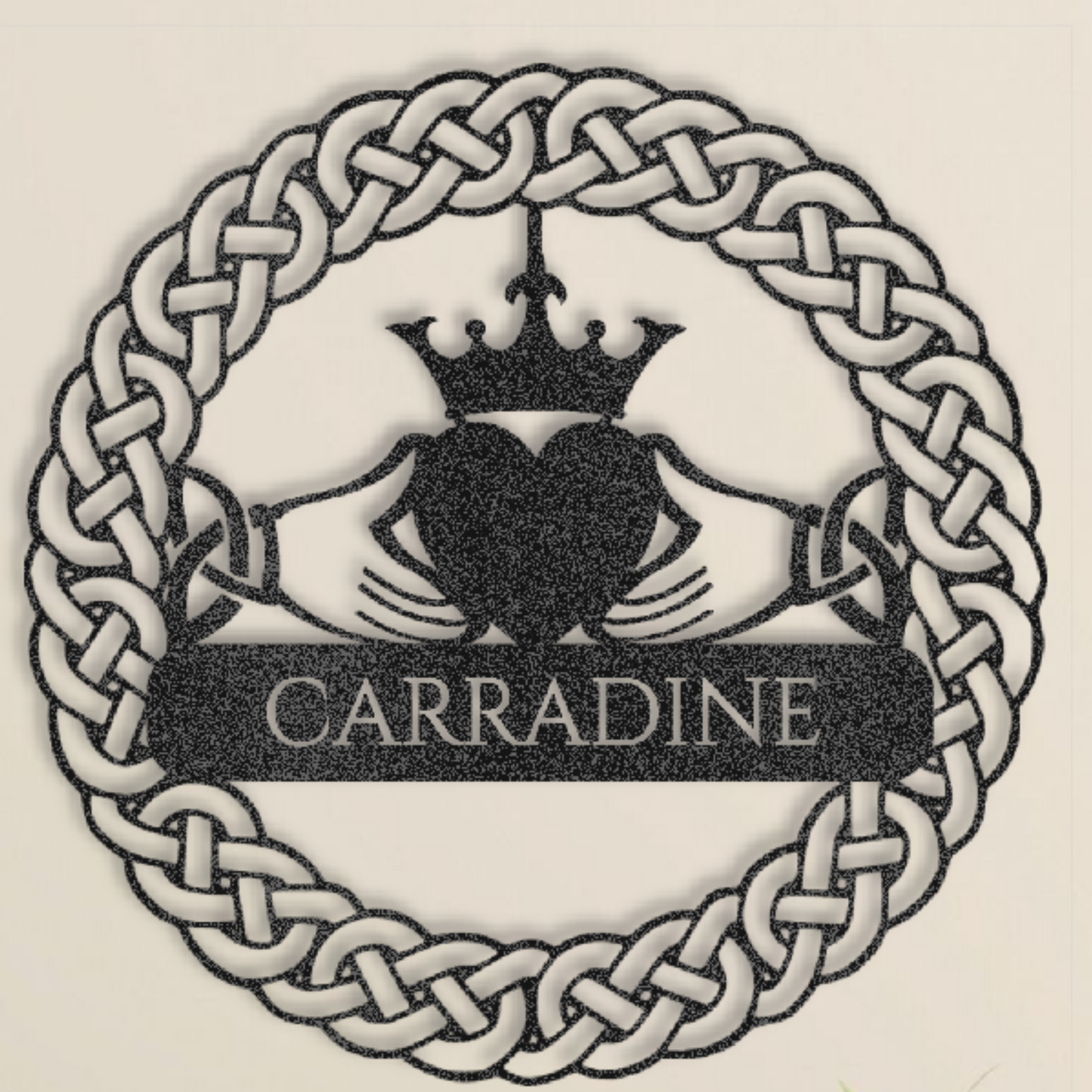 Custom Claddagh Monogram Metal Sign clickcoastal
