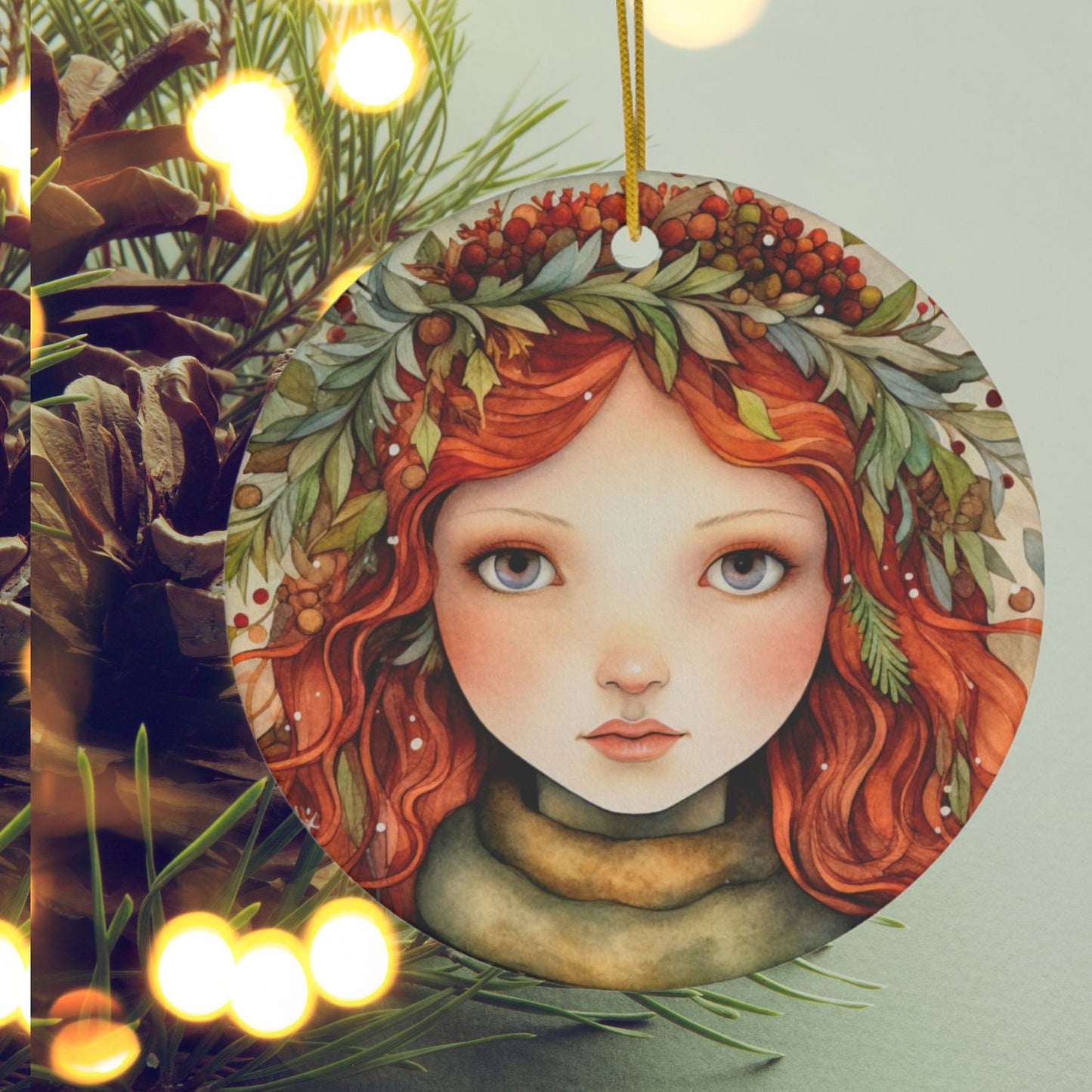Yule Gifts Christmas Ornament Winter Solstice Pagan Yule Decor Celtic Art Pagan Mythology Forest Goddess Art Irish Fairy Xmas Tree Ornaments