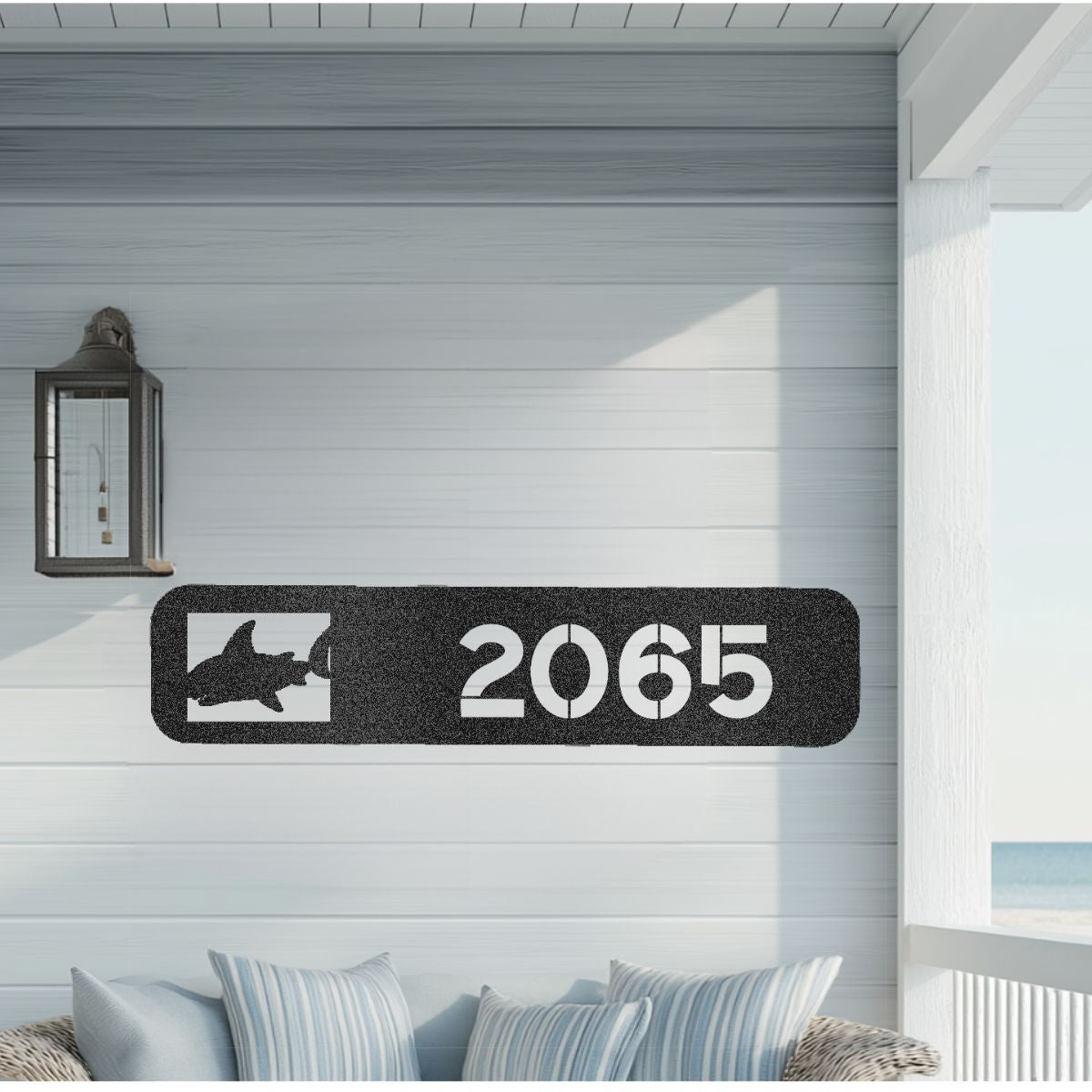 Ocean Shark Steel Address Sign clickcoastal