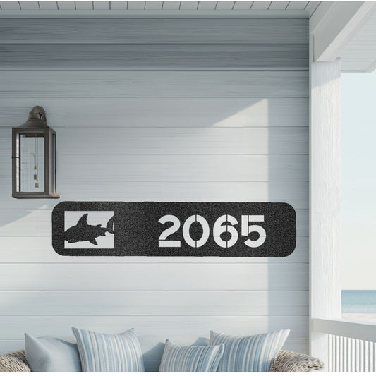 Ocean Shark Steel Address Sign