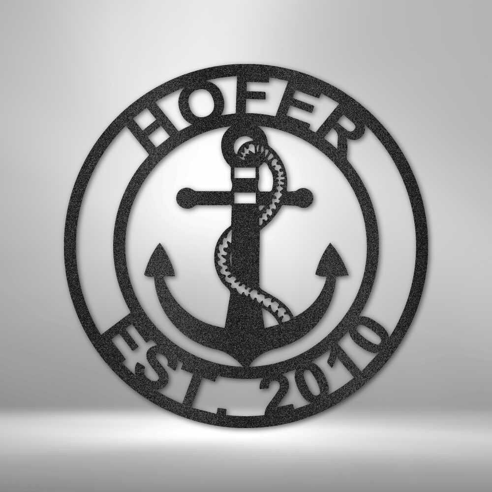 Custom Nautical Metal Sign,Coastal Family Name Anchor Wall Decor,Personalized Coastal Last Name Sign,Anchor Name Sign Wall Decor clickcoastal
