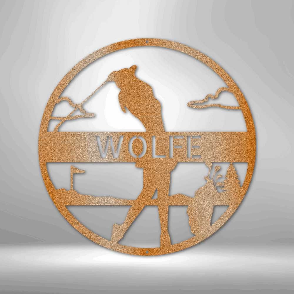 Personalized Female Golfer Monogram Metal Wall Art| Custom Laser Cut Metal Wall Sign| Christmas Gift Idea| Custom Female Golfer Wall Art clickcoastal
