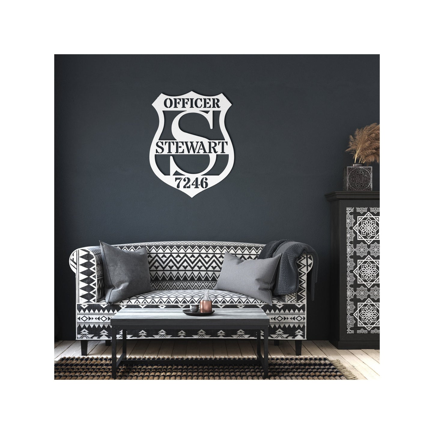 Personalized Police Sign, Metal Wall Art, Police Officer Gifts, Police Gifts, Metal Sign Police Badge, Fathers Day Gift, Back the Blue clickcoastal