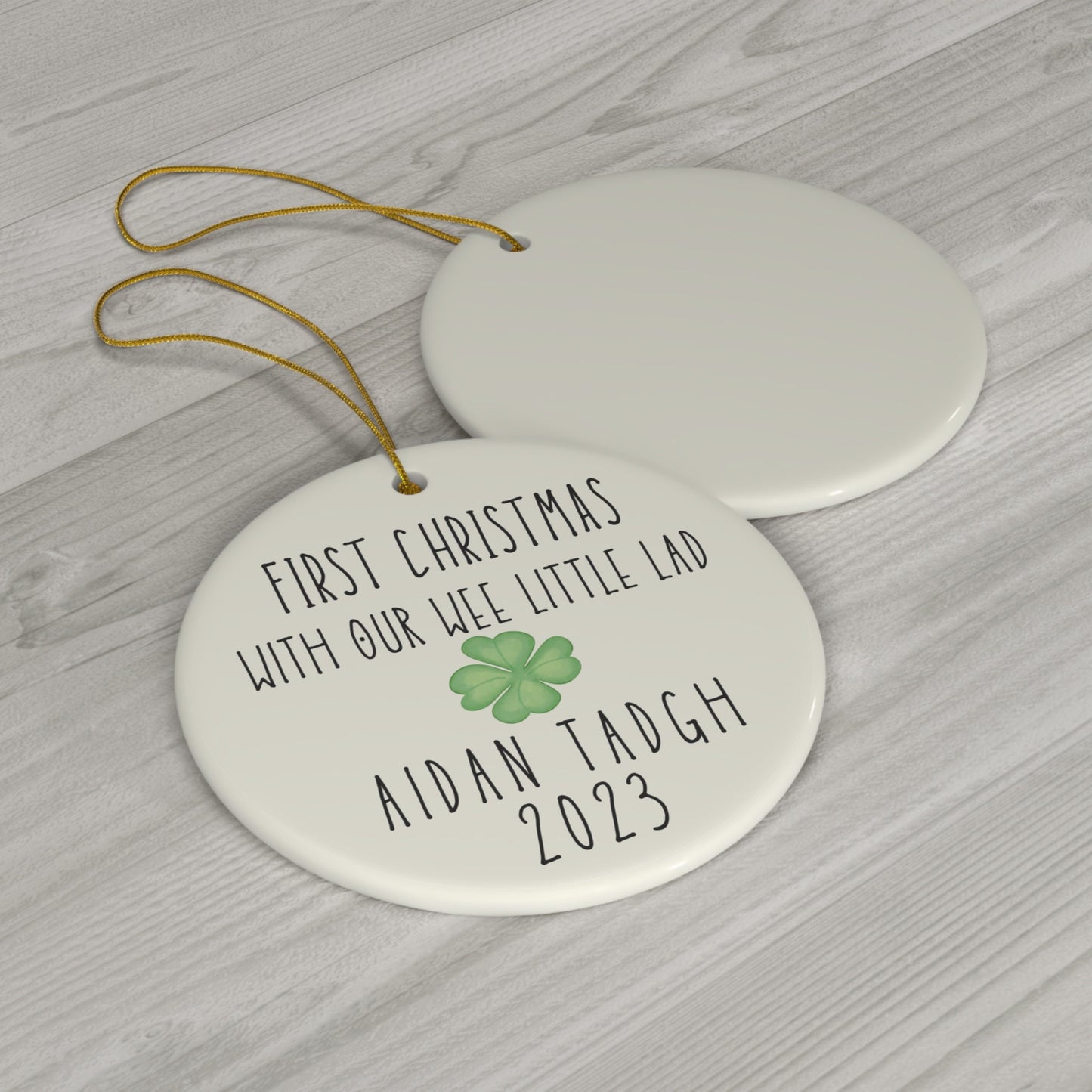 Irish Baby Gift Personalized Christmas Ornament Custom Newborn First Christmas Mother Father Gift Ireland Christmas Eire Xmas Irish Shamrock clickcoastal