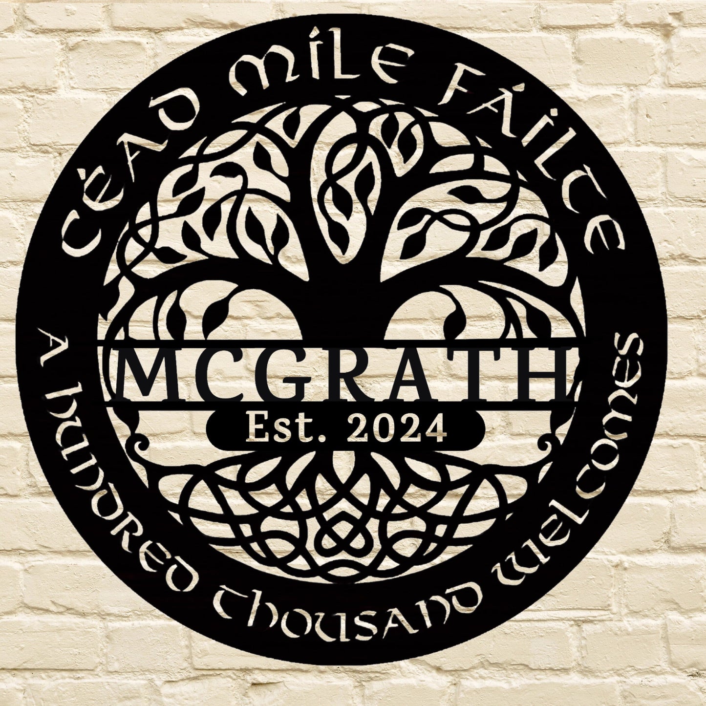 Personalized Irish Gift, Last Name Metal Sign, Irish Wedding Anniversary Gift, Cead Mile Failte Celtic Ireland Gift, Irish Pride, Est Date clickcoastal