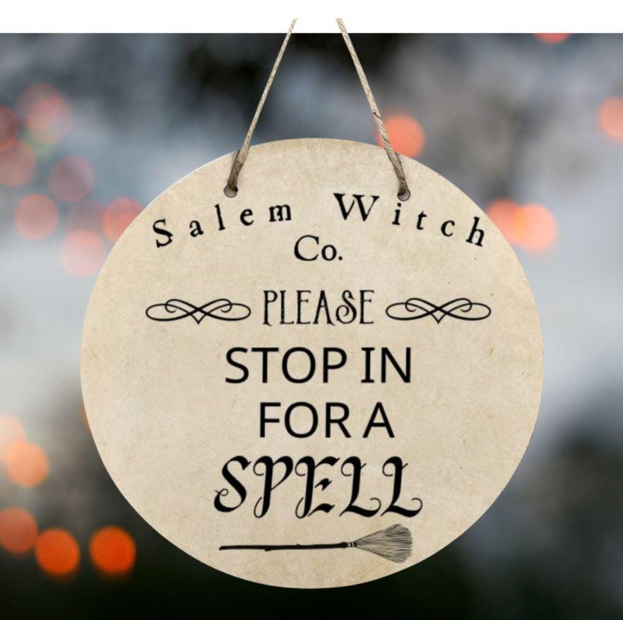 Witchy Home Decor Gift,Mystic Samhain Wiccan Wood Sign,Halloween Wall Art,Pagan Goth Host Gift,Dark Academia,Witch Aesthetic,Whimsigoth clickcoastal