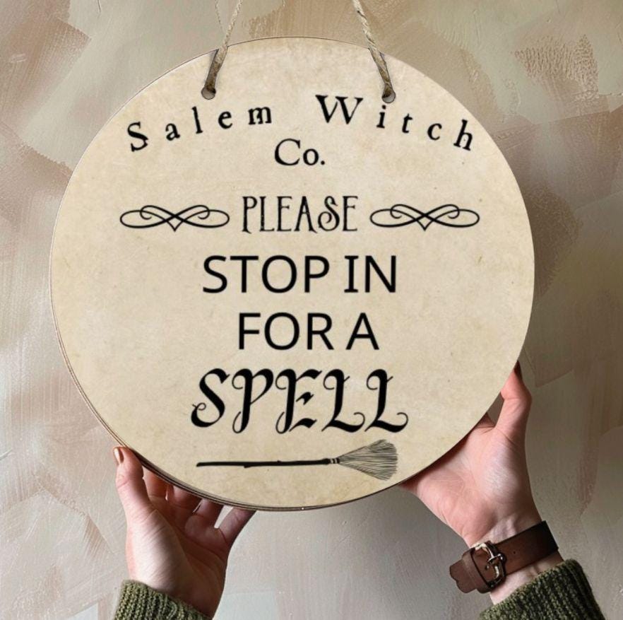 Witchy Home Decor Gift,Mystic Samhain Wiccan Wood Sign,Halloween Wall Art,Pagan Goth Host Gift,Dark Academia,Witch Aesthetic,Whimsigoth clickcoastal