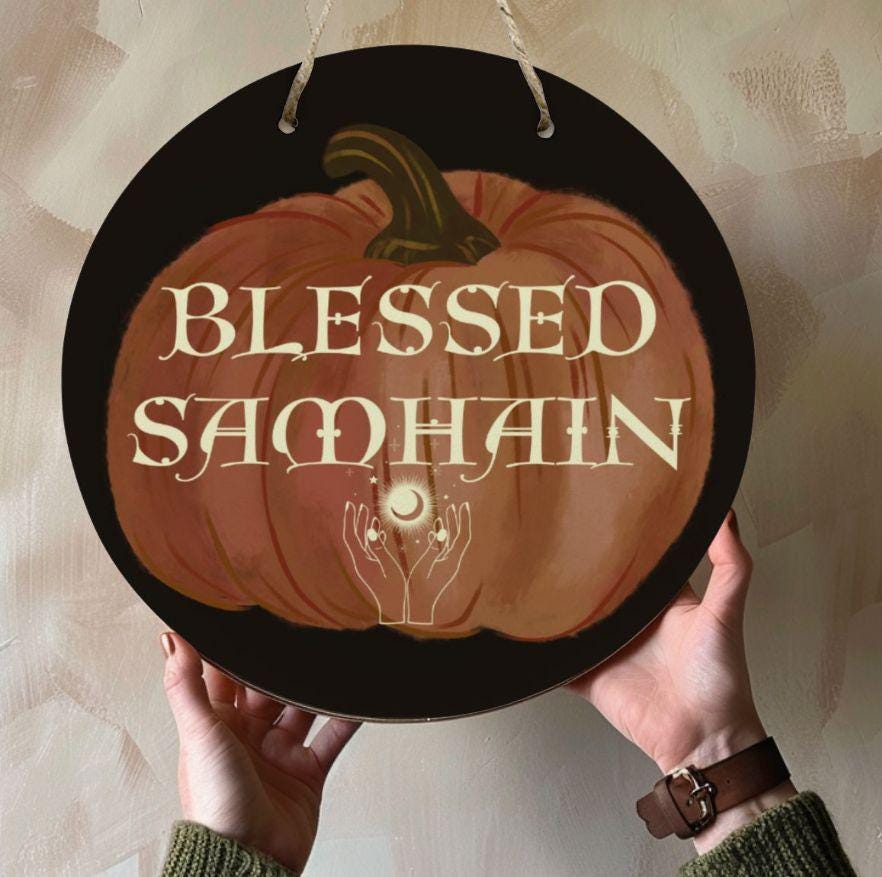 Witchy Home Decor Gift,Mystic Samhain Wiccan Wood Sign,Halloween Wall Art,Pagan Goth Host Gift,Dark Academia,Witch Aesthetic,Whimsigoth clickcoastal