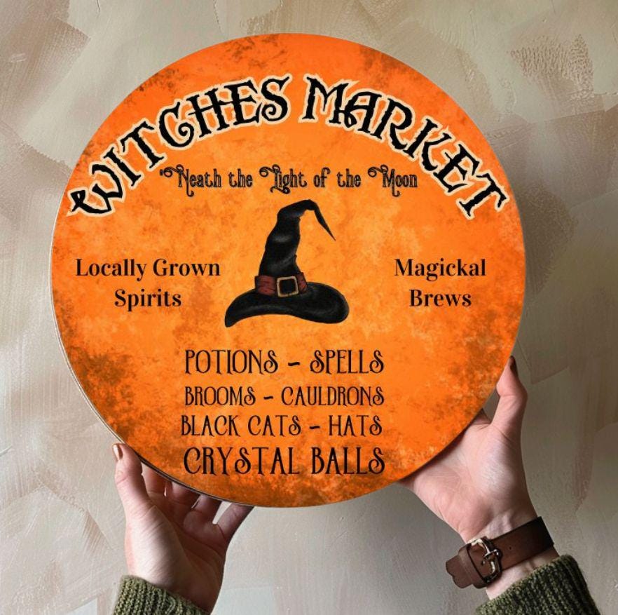 Witchy Home Decor Gift,Mystic Samhain Wiccan Wood Sign,Halloween Wall Art,Pagan Goth Host Gift,Dark Academia,Witch Aesthetic,Whimsigoth clickcoastal