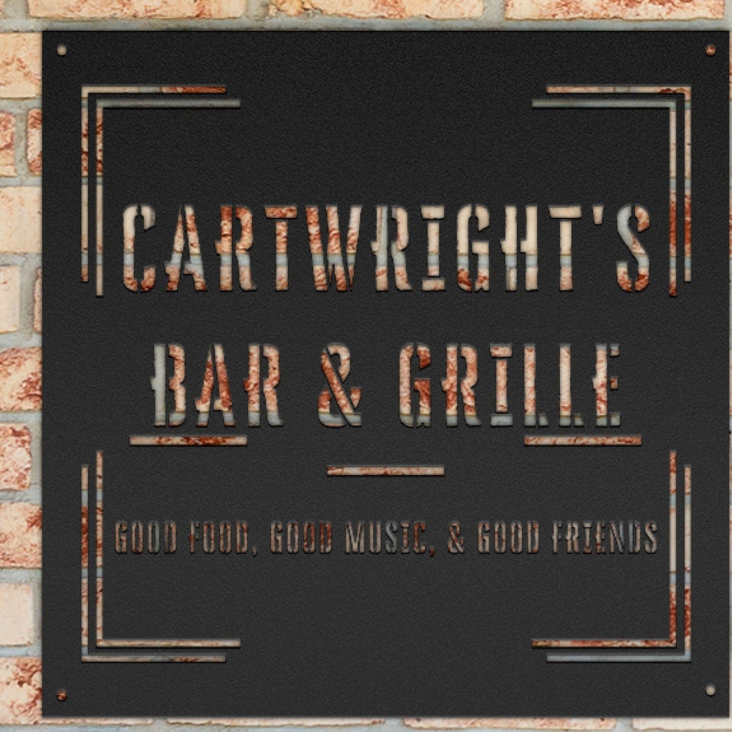 Personalized Metal Family Bar and Grill Sign Custom Decor Wall Art Personalized Gifts Custom Metal Art Unique Housewarming Home BBQ Camping Gifts