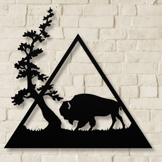 Bison Nature Metal Sign