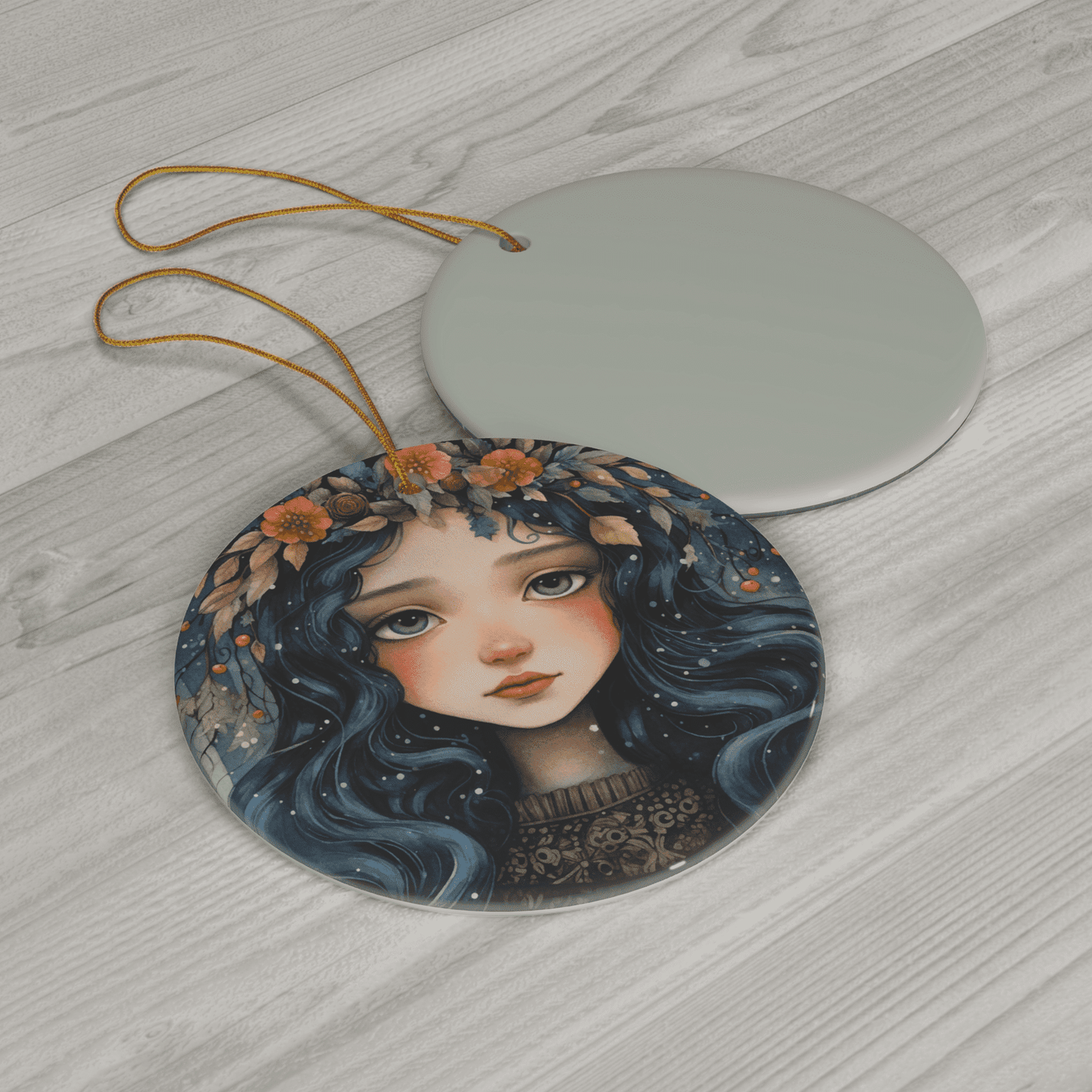 Yule Gifts Christmas Ornament Winter Solstice Pagan Yule Decor Celtic Art Pagan Mythology Forest Goddess Art Irish Fairy Xmas Tree Ornaments