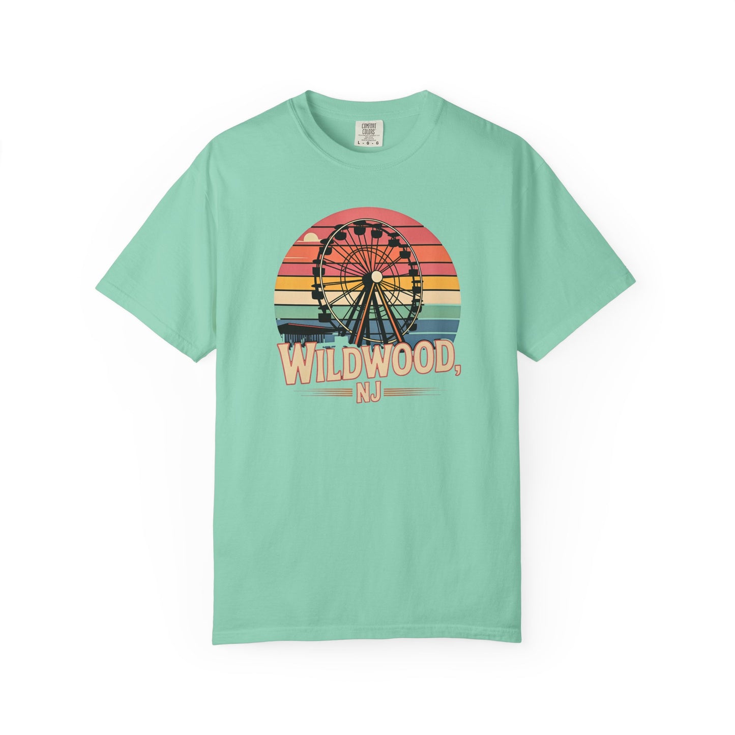 Wildwood NJ Ferris Wheel T-Shirt — Retro Sunset Boardwalk Tee