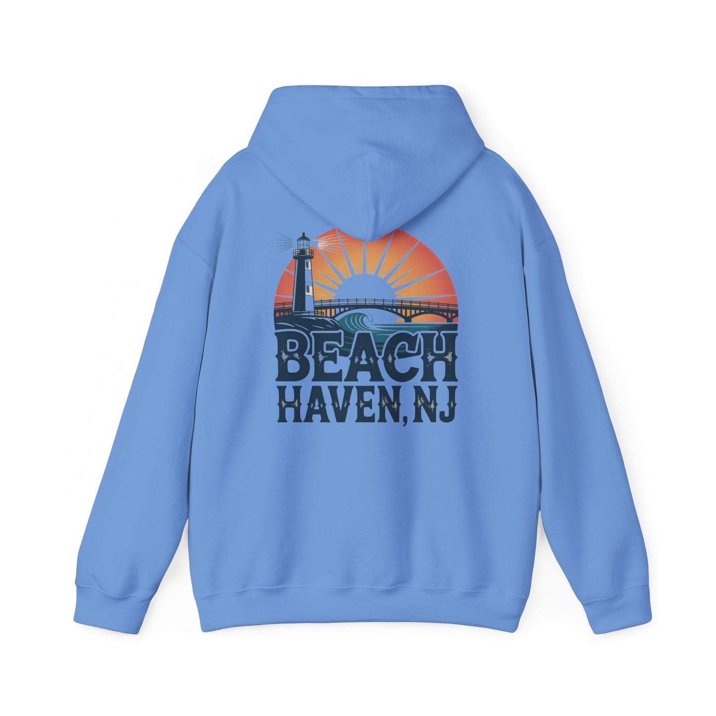 Beach Haven NJ Shore Hoodie – Retro Lighthouse Sunset Sweatshirt
