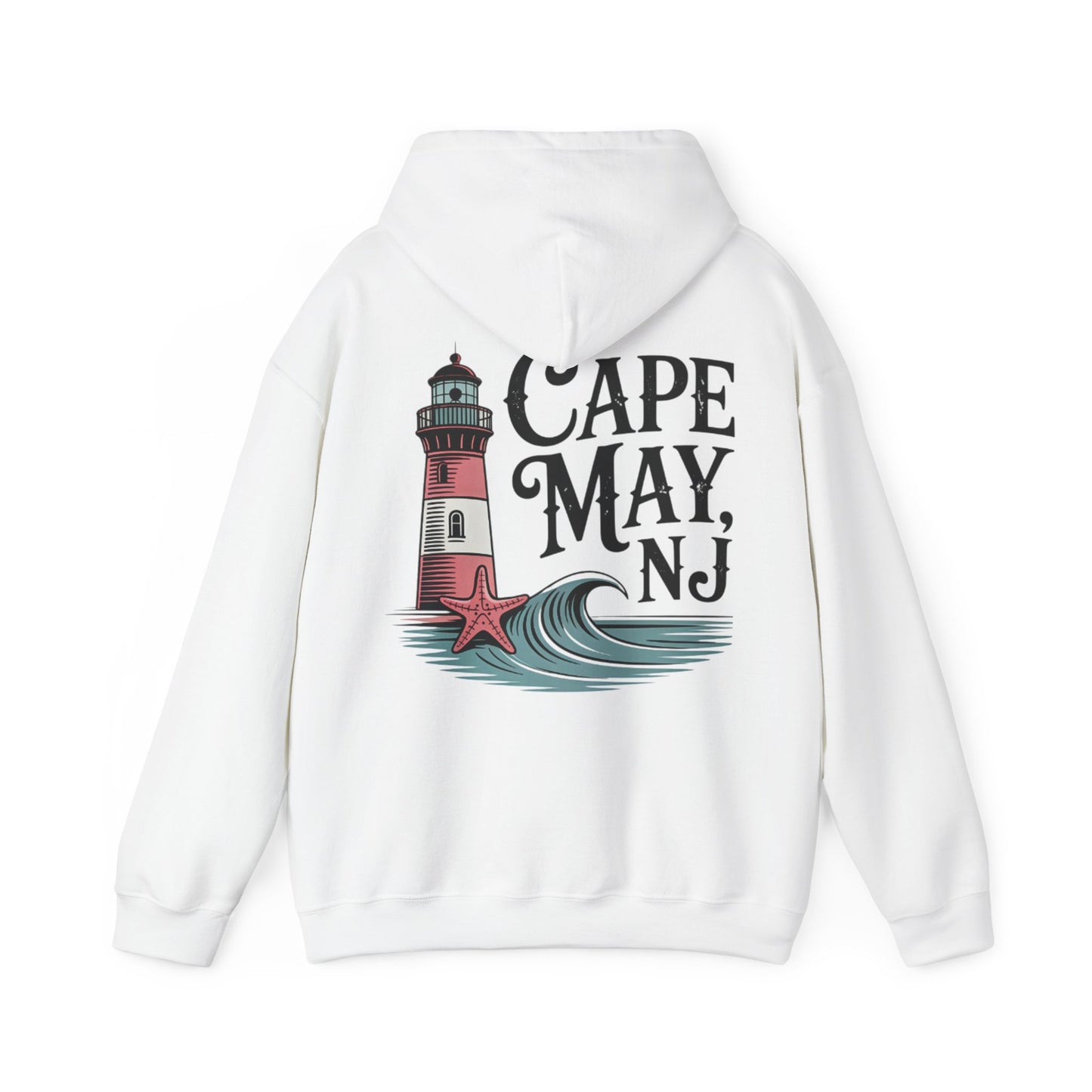 Cape May NJ Lighthouse Hoodie — Coastal Beach Vacation Sweatshirt