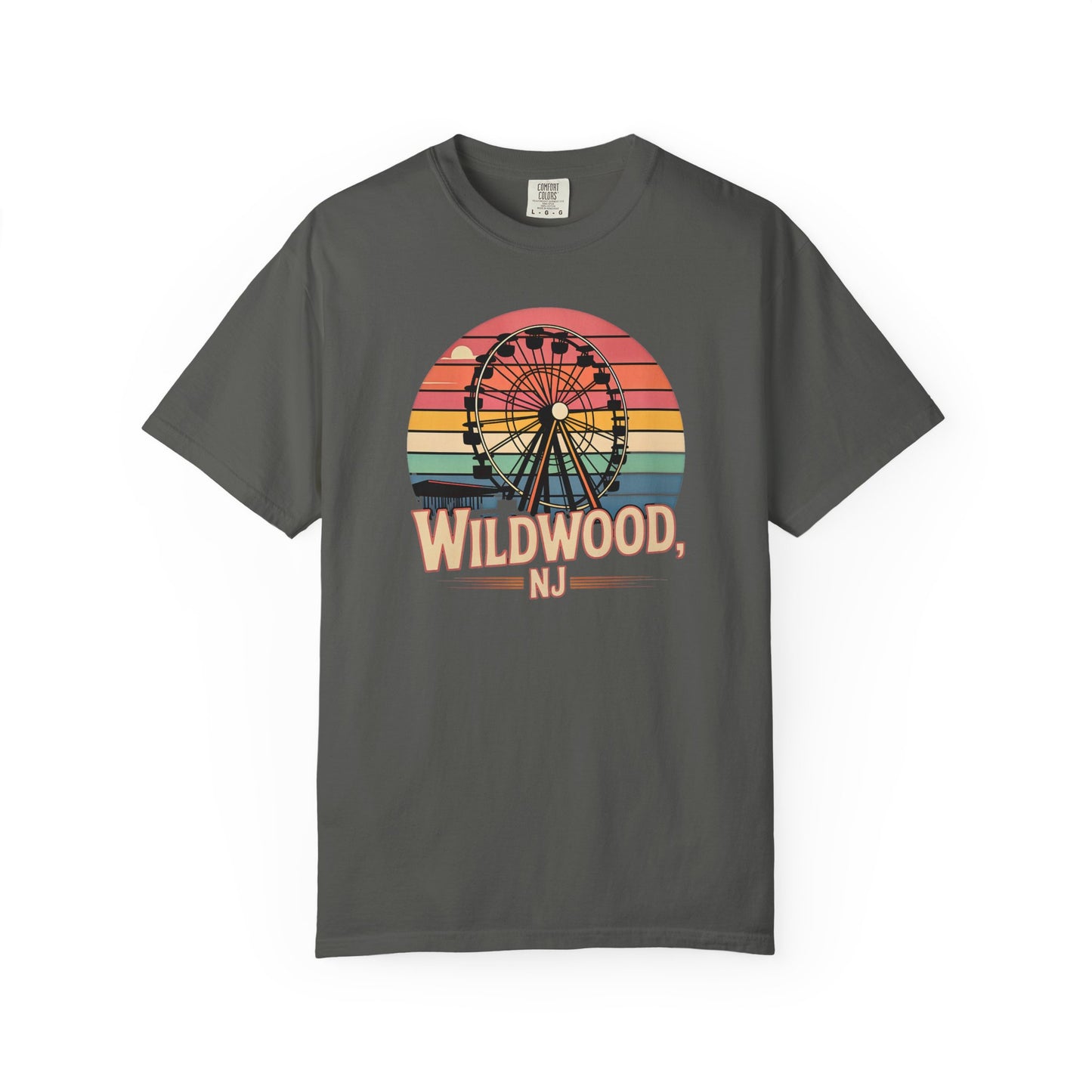 Wildwood NJ Ferris Wheel T-Shirt — Retro Sunset Boardwalk Tee