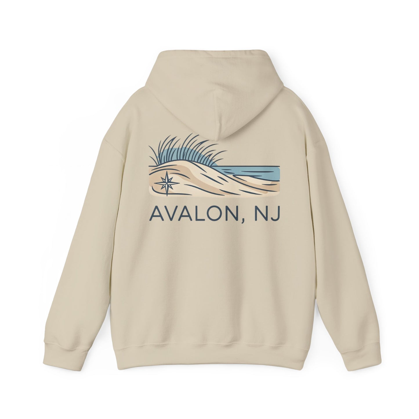 Avalon NJ Beach Hoodie – Dune & Ocean Graphic Sweatshirt