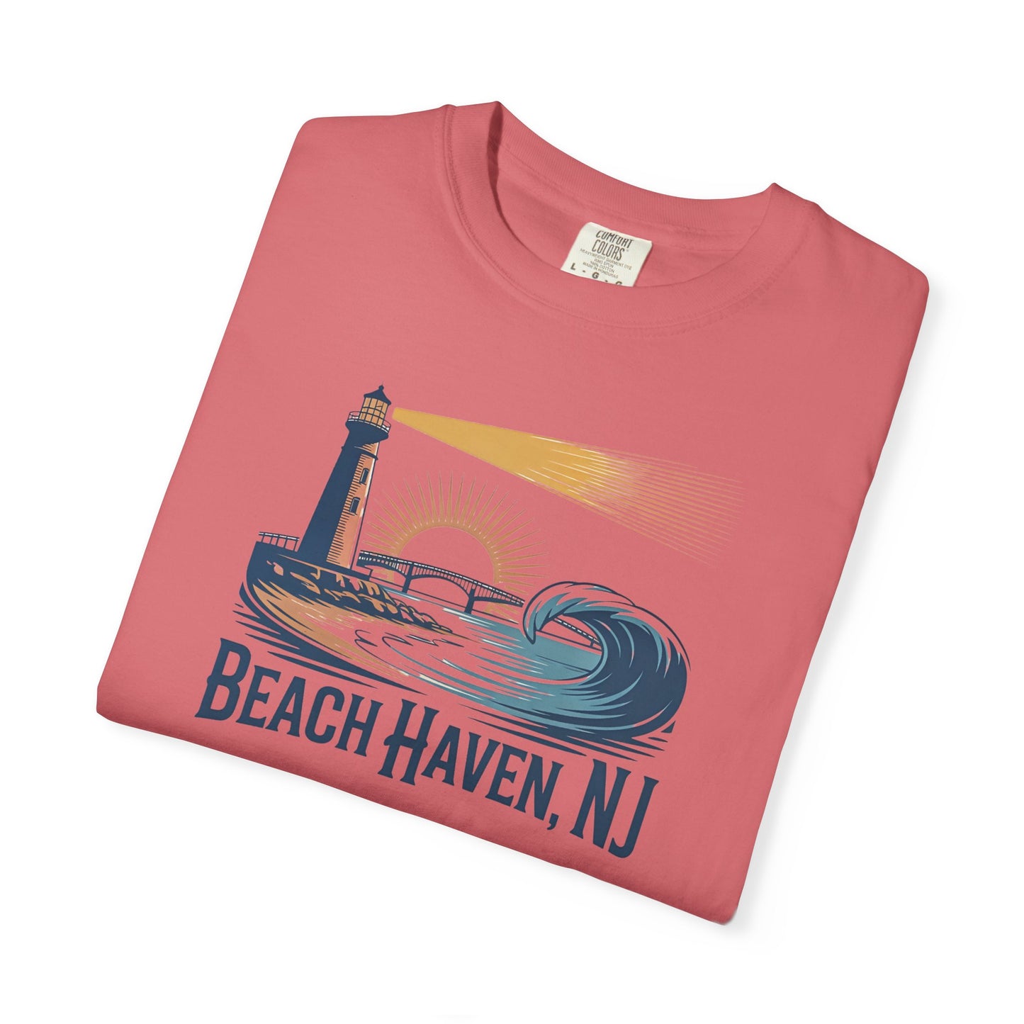 Beach Haven, NJ Lighthouse T-Shirt — Coastal Vintage Surf Graphic