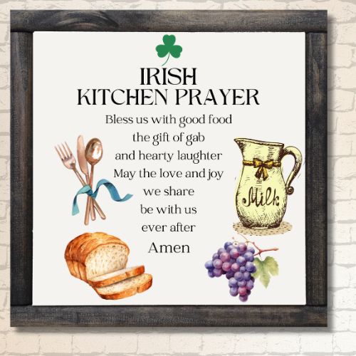 Irish Blessing Wood Sign for Kitchen
