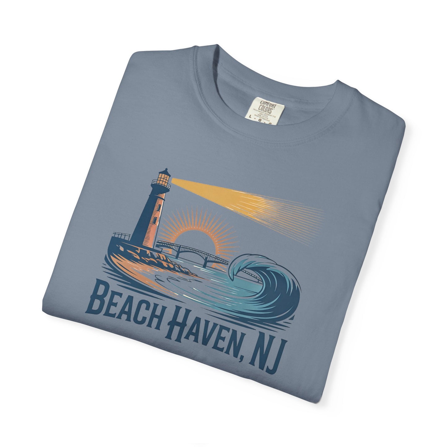 Beach Haven, NJ Lighthouse T-Shirt — Coastal Vintage Surf Graphic
