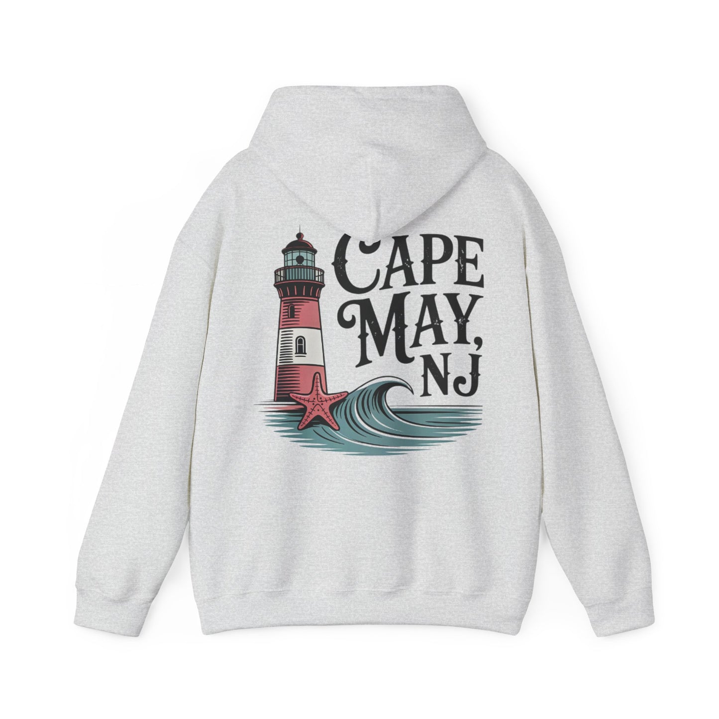 Cape May NJ Lighthouse Hoodie — Coastal Beach Vacation Sweatshirt