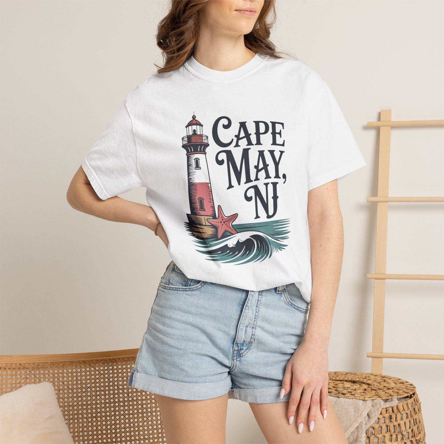 Cape May, NJ Lighthouse T-Shirt — Nautical Beach Souvenir Tee