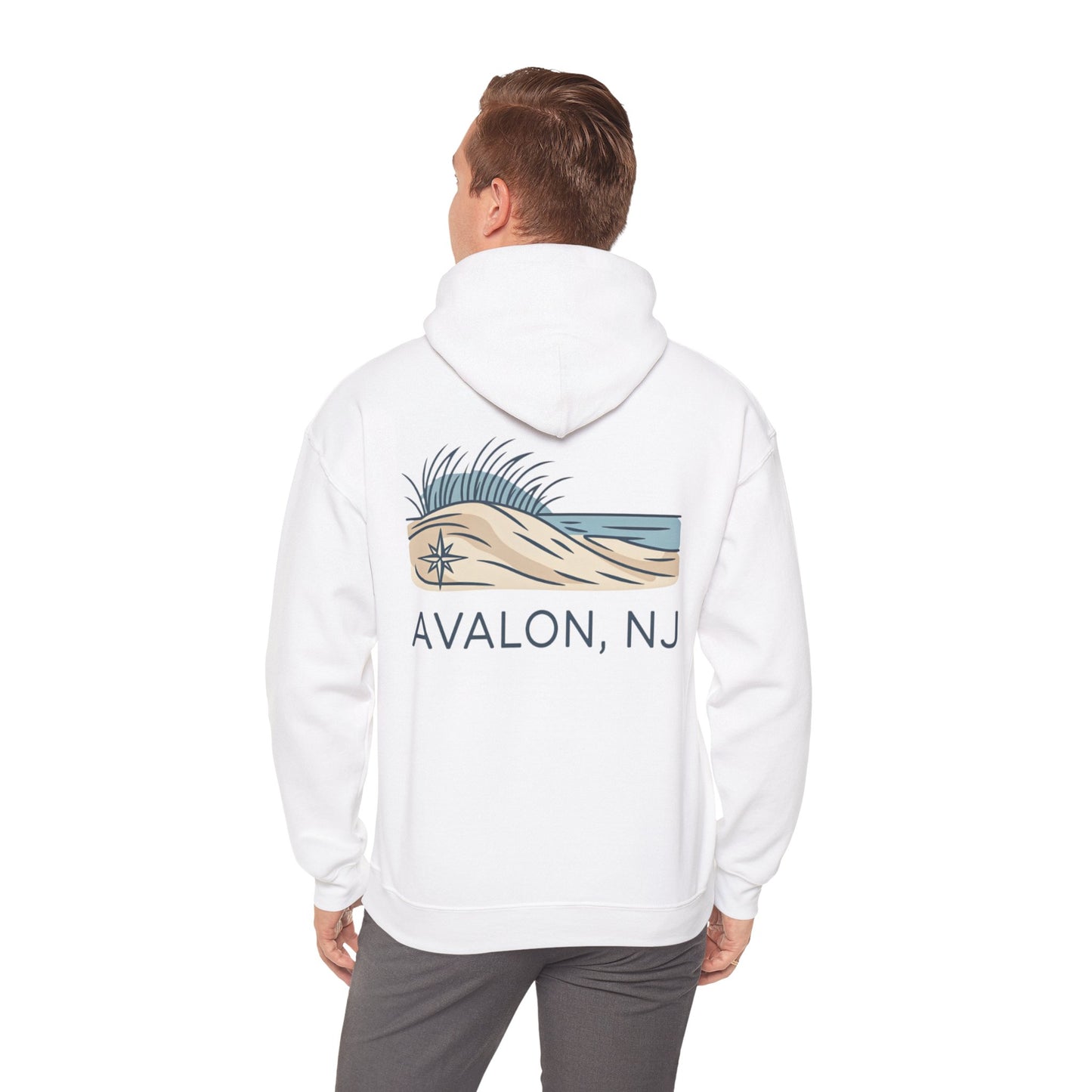 Avalon NJ Beach Hoodie – Dune & Ocean Graphic Sweatshirt