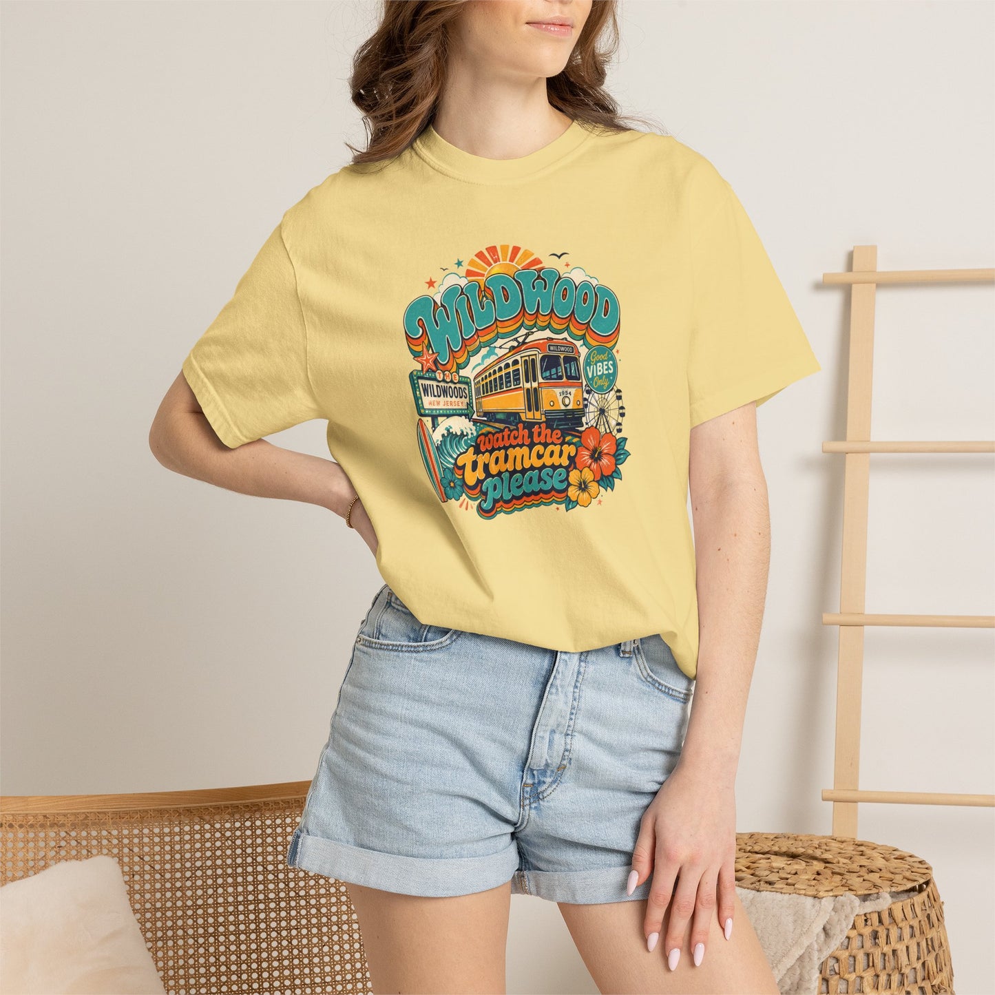 Wildwood Tramcar Please T-Shirt — Retro Beachboardwalk Graphic Tee