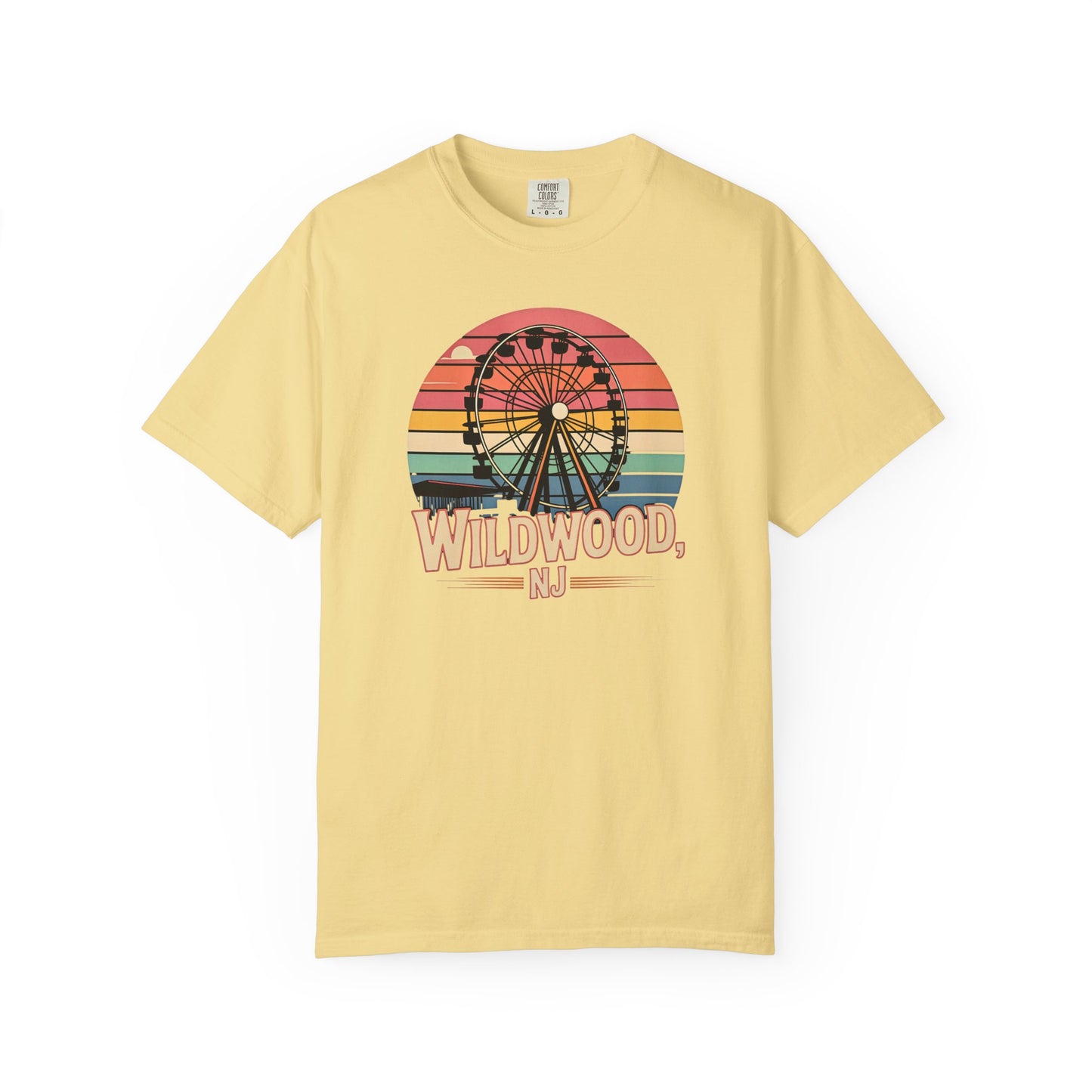Wildwood NJ Ferris Wheel T-Shirt — Retro Sunset Boardwalk Tee