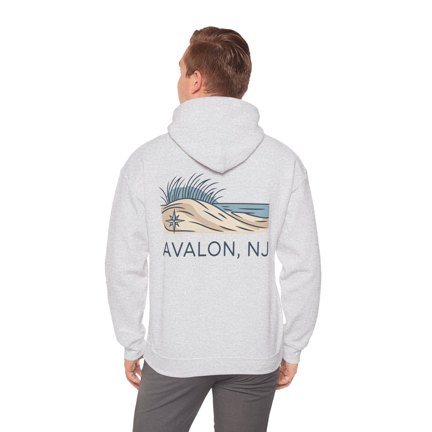 Avalon NJ Beach Hoodie – Dune & Ocean Graphic Sweatshirt