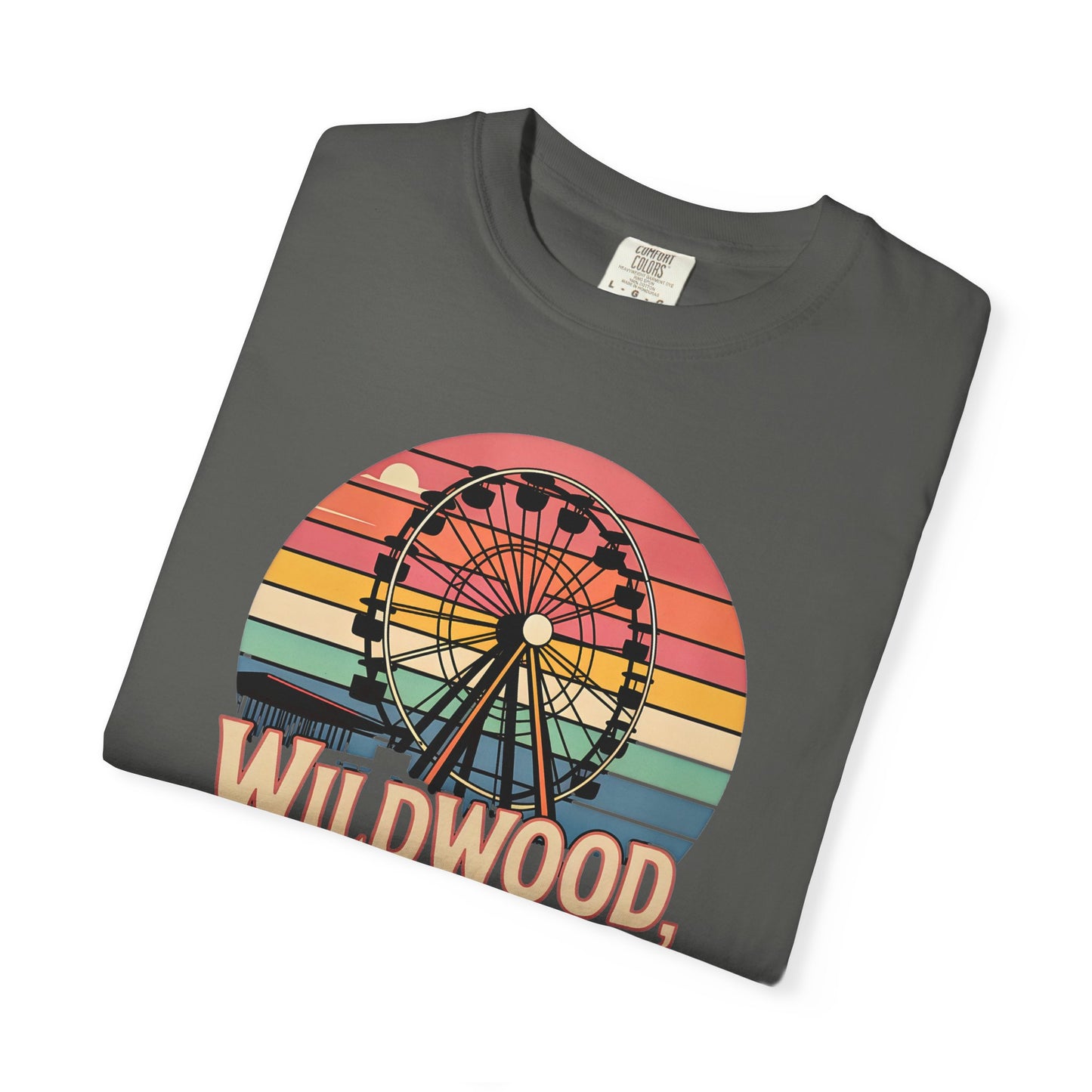 Wildwood NJ Ferris Wheel T-Shirt — Retro Sunset Boardwalk Tee