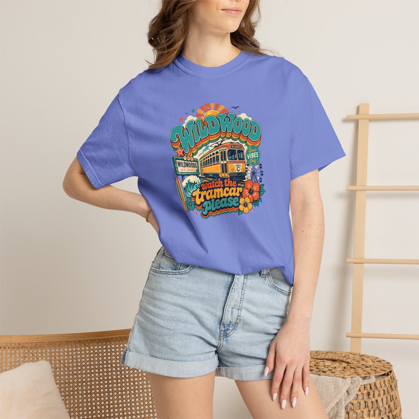 Wildwood Tramcar Please T-Shirt — Retro Beachboardwalk Graphic Tee