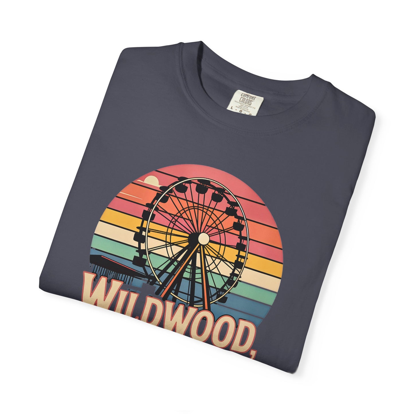 Wildwood NJ Ferris Wheel T-Shirt — Retro Sunset Boardwalk Tee