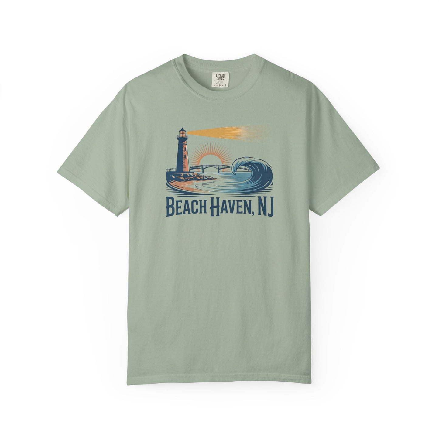 Beach Haven, NJ Lighthouse T-Shirt — Coastal Vintage Surf Graphic
