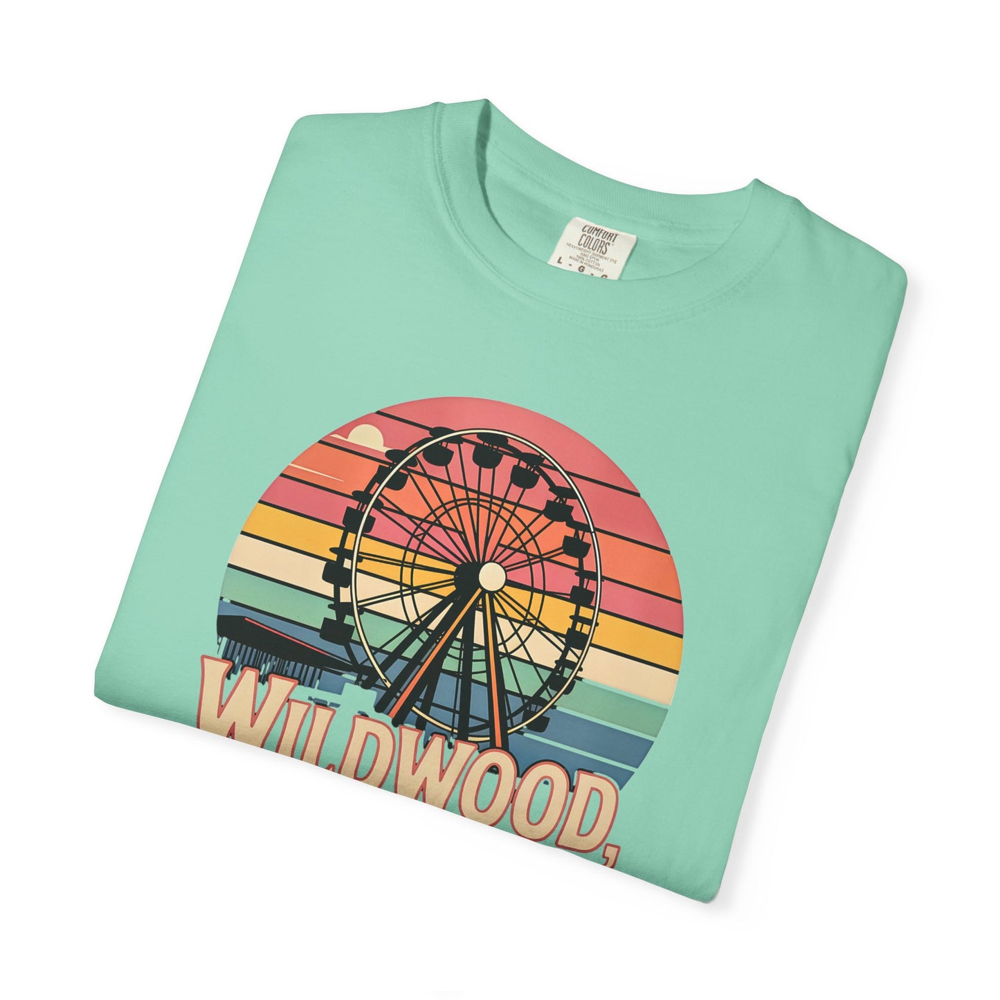 Wildwood NJ Ferris Wheel T-Shirt — Retro Sunset Boardwalk Tee