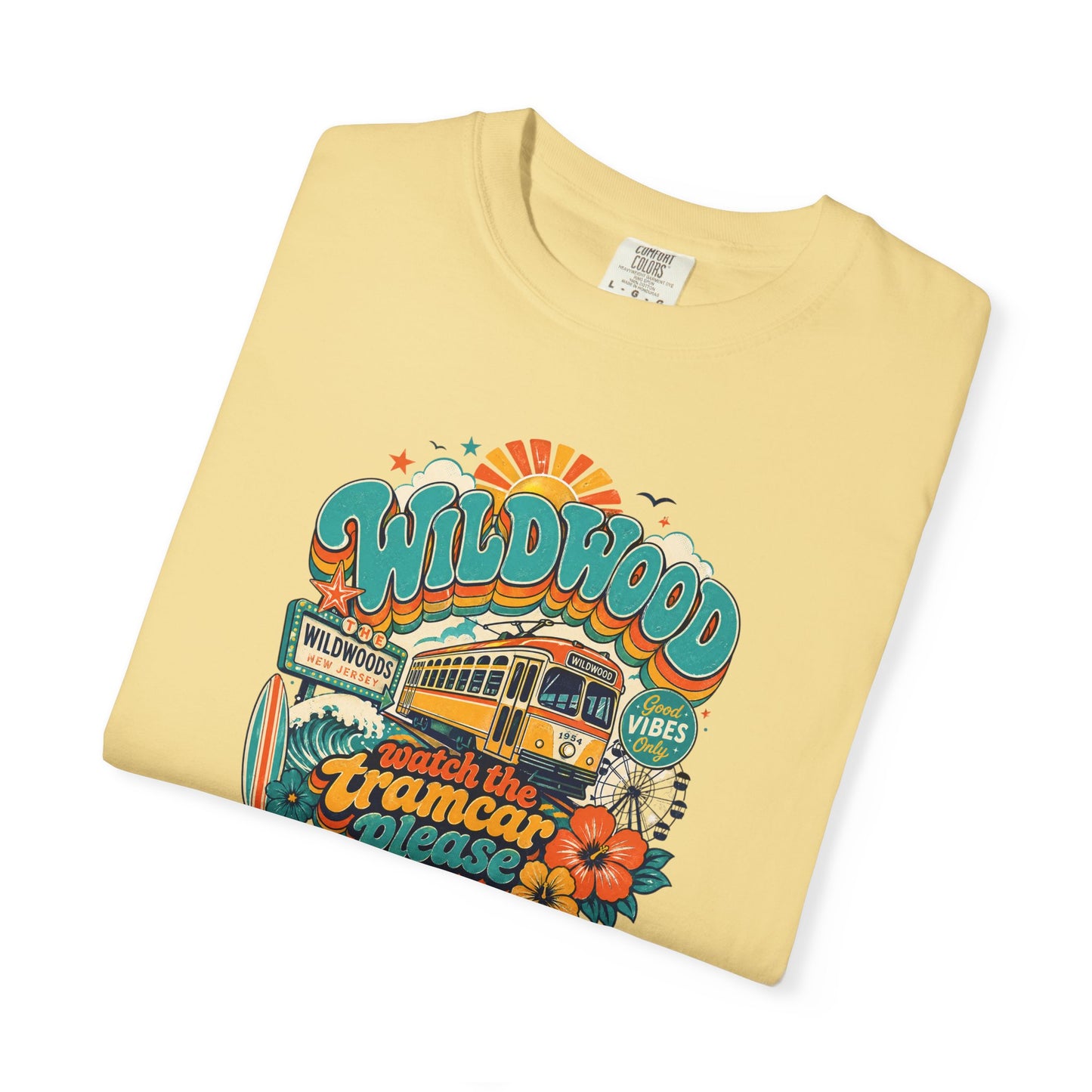 Wildwood Tramcar Please T-Shirt — Retro Beachboardwalk Graphic Tee