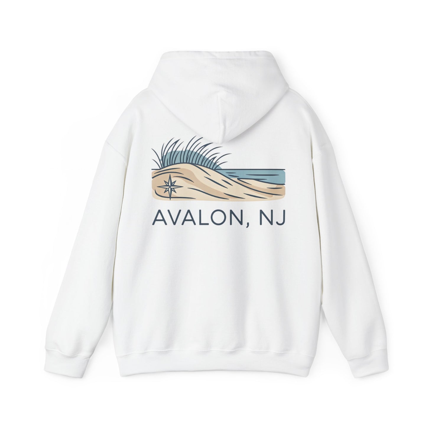 Avalon NJ Beach Hoodie – Dune & Ocean Graphic Sweatshirt
