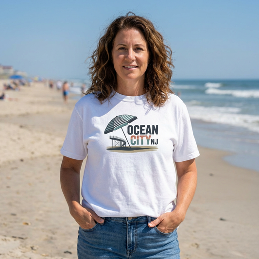 Ocean City NJ Beach Umbrella T-Shirt
