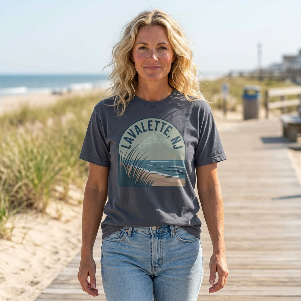 Lavallette NJ Shore Beach T-Shirt — Retro Coastal Graphic Tee
