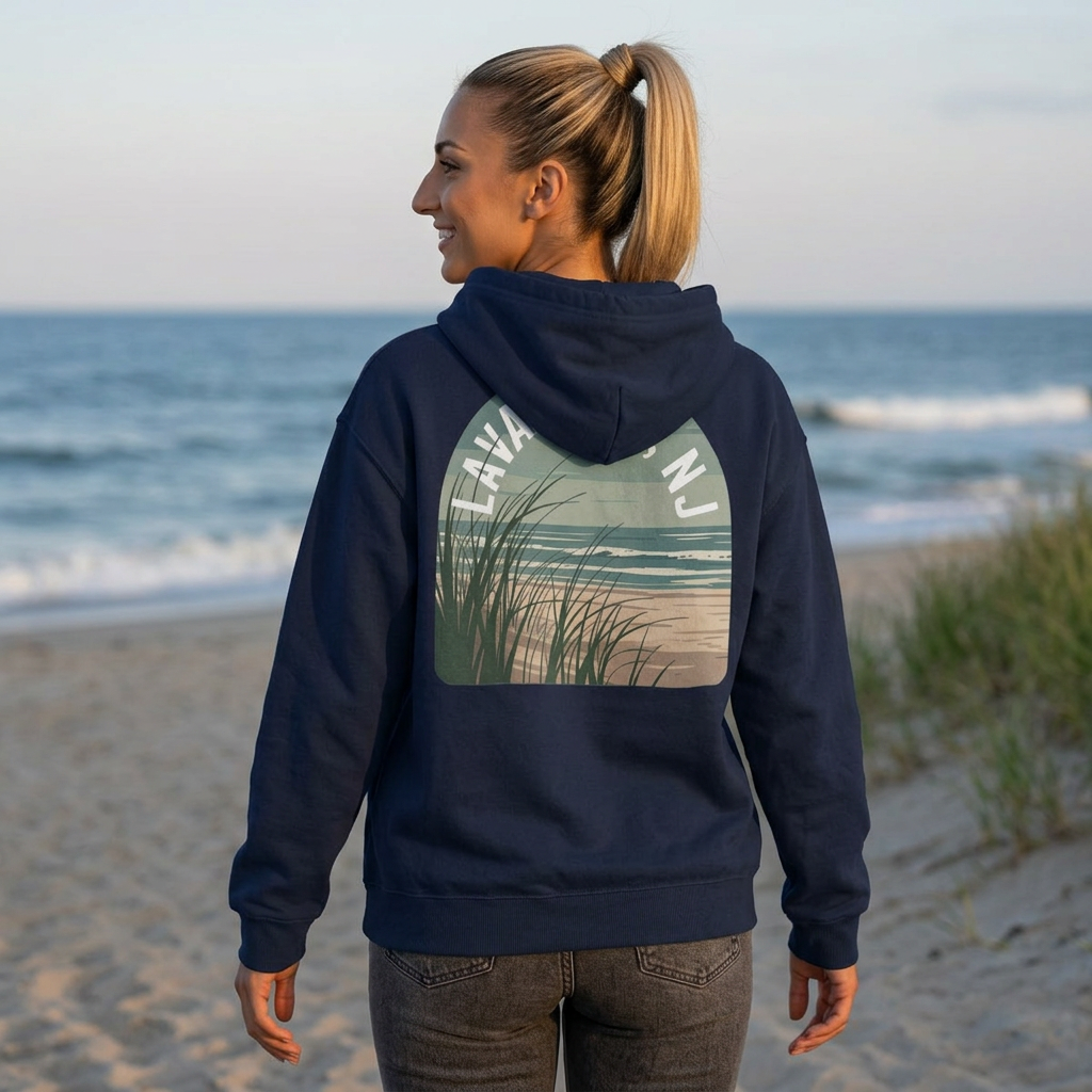 Sea Grass Beach Hoodie – Lavallette, NJ Vintage Coastal Sweatshirt